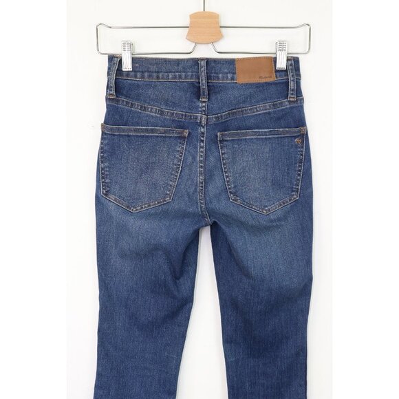 Madewell 10" High-Rise Skinny Jeans Raw Cut Hem Stretch Denim Mid Wash Blue 24 - Picture 10 of 12